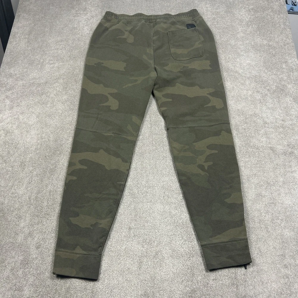 Abercrombie & Fitch Mens Camo Jogger Sweatpants Green Camouflage Medium Zip Legs